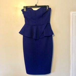 Bisou Bisou blue peplum dress